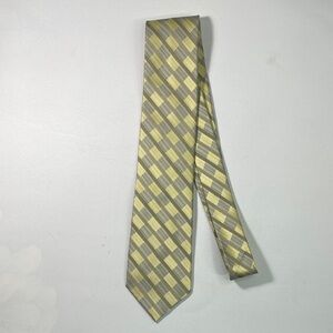 Van Heusen Gold and Gray Checkered Tie